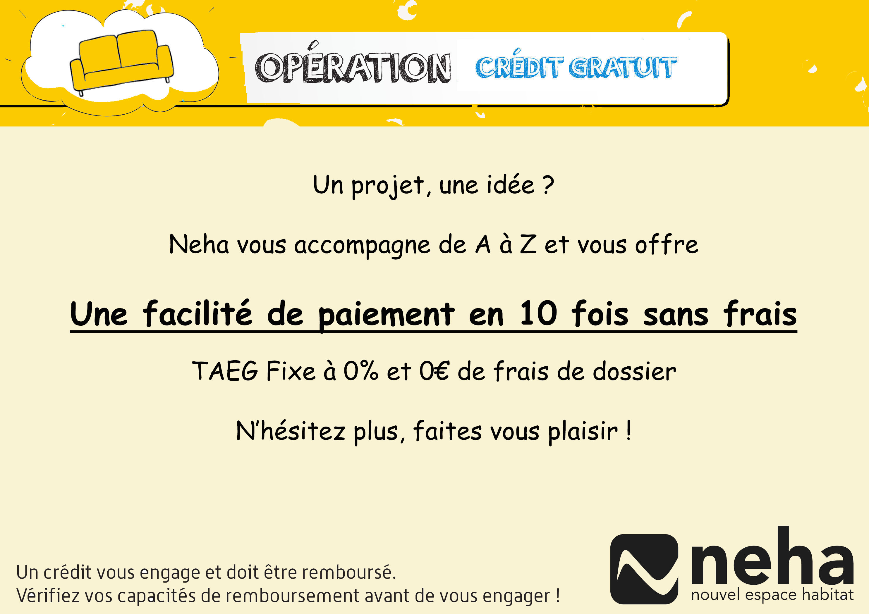 Payer en 10x sans frais NEHA